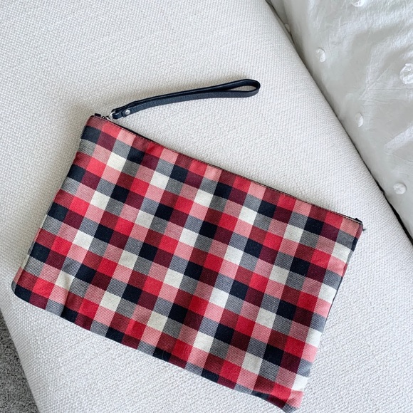 Oversized Leather/Fabric Clutch - Picture 2 of 5